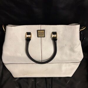 Dooney & Bourke White Tote with Black Accents